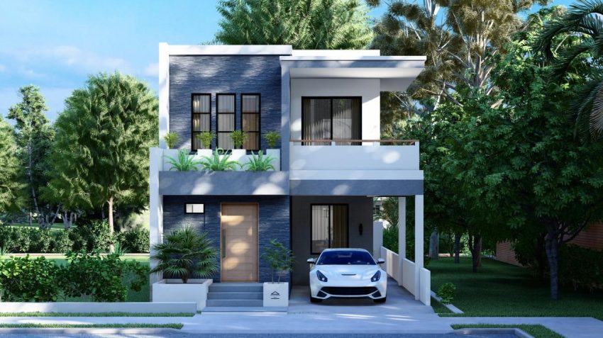 Desain rumah modern 6x12