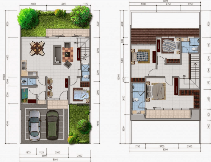 Desain rumah ukuran tanah 8 x 12