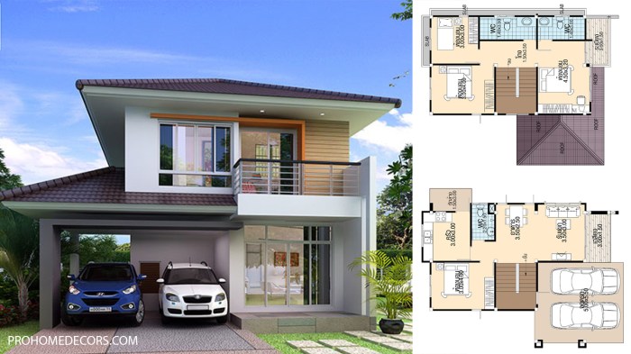 Desain rumah tingkat 2 lantai 4 kamar