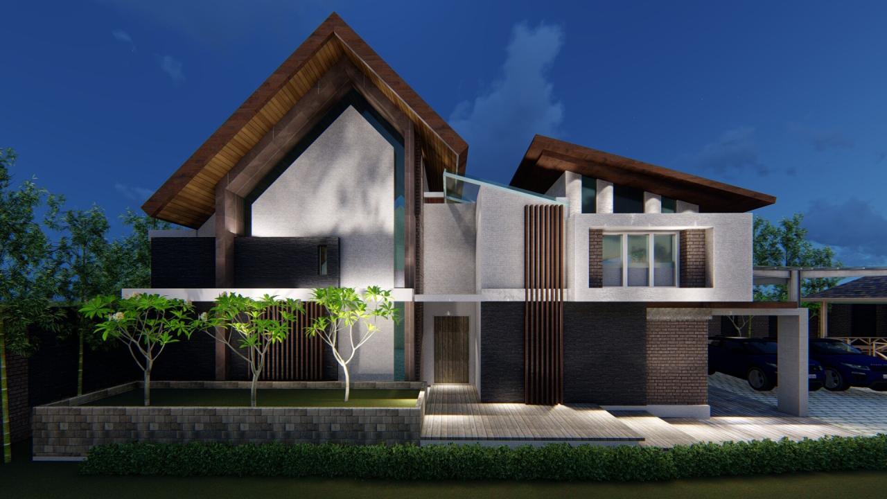 Desain rumah tropis minimalis 1 lantai