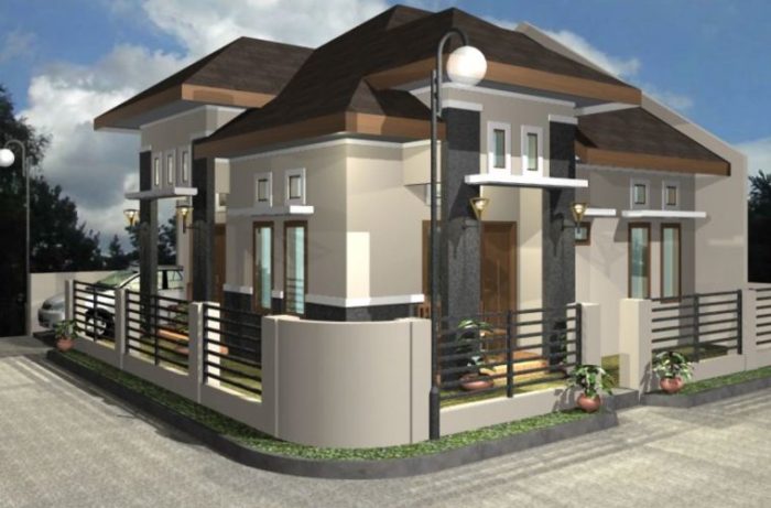 Desain rumah pojok sederhana